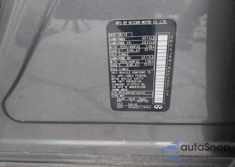 2019 Infiniti Qx50 Essential из США, поврежденный, VIN 3PCAJ5M18KF120103